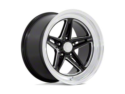 American Racing Groove Gloss Black Milled with Diamond Cut Lip Wheel; 18x8; 0mm Offset (64-73 Mustang)