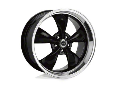 American Racing Torq Thrust M Gloss Black with Machined Lip Wheel; 17x7; 0mm Offset (64-73 Mustang)