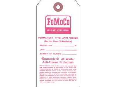 Antifreeze Tag - FoMoCo