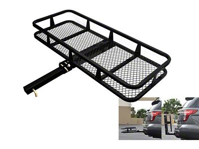 2-Inch Receiver Hitch Fold Up Basket Style Cargo Carrier; 20-Inch x 58-Inch (Universal; Some Adaptation May Be Required)
