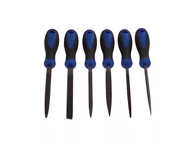 Assenmacher Tools File Set with Blue Ergonomic Handles; 6-Piece