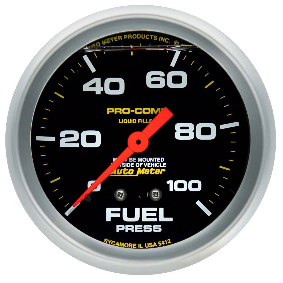 Auto Meter Ecklers Pro-Comp Series 2-5/8-Inch Fuel Pressure Gauge; 0 ...