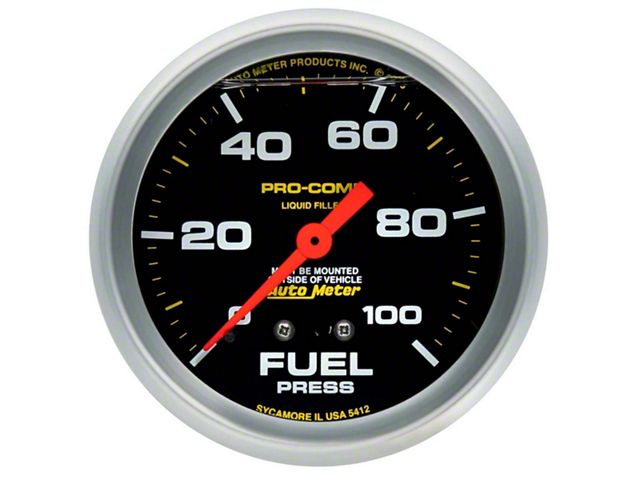 Autometer Pro Comp Auto Meter Ecklers Pro-Comp Series 2-5/8-Inch Fuel Pressure Gauge; 0 ...