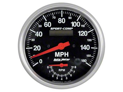 Auto Meter Sport-Comp Series 5-Inch Tachometer/Speedometer Combo; 8K RPM / 160 MPH (Universal; Some Adaptation May Be Required)