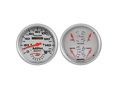 Auto Meter Ultra-Lite Series 5-Inch Quad and Tachometer/Speedometer Gauge Kit (Universal; Some Adaptation May Be Required)