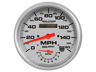 Auto Meter Ultra-Lite Series 5-Inch Tachometer/Speedometer Combo; 8K RPM / 160 MPH (Universal; Some Adaptation May Be Required)