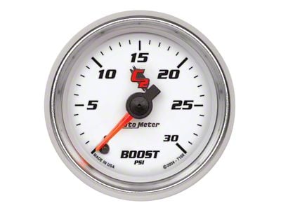 Auto Meter C2 Series 2-1/16-Inch Boost Gauge; 0-30 PSI; Digital Stepper Motor (Universal; Some Adaptation May Be Required)