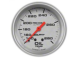 Auto Meter Ultra-Lite Series 2-5/8-Inch Oil Temperature Gauge; 140-280 Fahrenheit; Mechanical (Universal; Some Adaptation May Be Required)