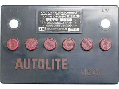 Autolite Sta-ful Battery Cover - Black Plastic With Red Simulated Caps - For 24F Series Battery