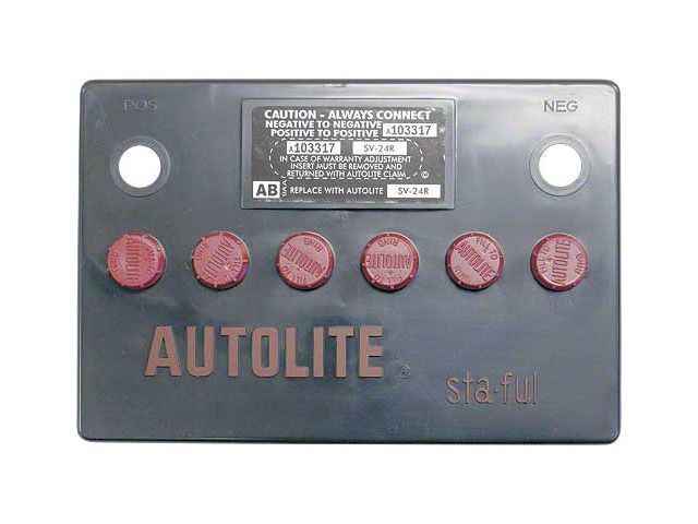 Autolite Sta-ful Battery Cover - Black Plastic With Red Simulated Caps - For 24F Series Battery