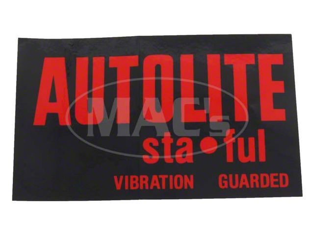 Autolite Sta-Ful Battery Decal, Thunderbird, 1965-1972