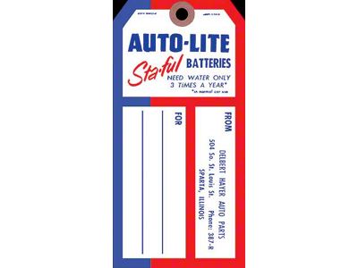 Autolite Sta-Ful Battery Tag - Comet & Montego