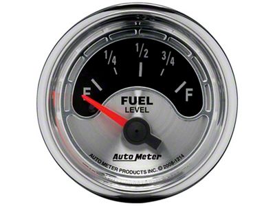 Auto Meter American Muscle Series 2-1/16-Inch Fuel Level Gauge; 0 ohm Empty to 90 ohm Full