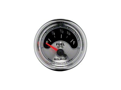 Auto Meter American Muscle Series 2-1/16-Inch Fuel Level Gauge; 0 ohm Empty to 90 ohm Full