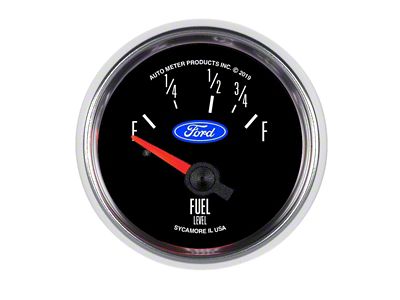 Autometer 2-1/16 Fuel Gauge 73-10 Ohm - Ford Logo