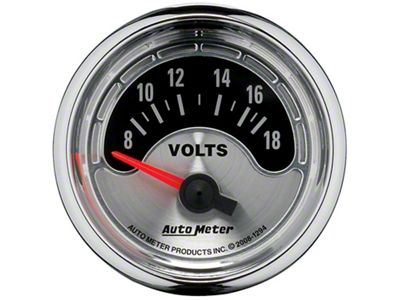 Auto Meter American Muscle Series 2-1/16-Inch Voltmeter Gauge; 8-18V
