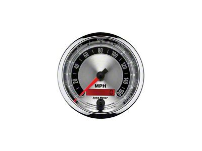 Auto Meter American Muscle Series 3-3/8-Inch Programmable Speedometer; 0-160 MPH