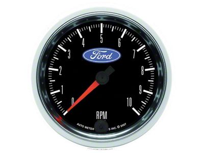 Autometer 3-3/8 In-Dash Tachometer, 0-10,000 RPM-Ford Logo