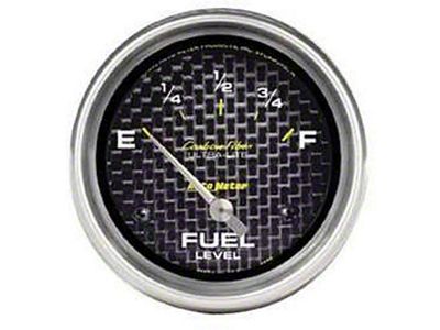 Auto Meter Carbon Fiber Series 2-1/16-Inch Fuel Level Gauge; 0 ohm Empty to 90 ohm Full