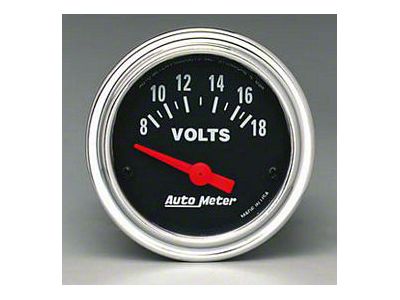 Auto Meter Traditional Chrome Series 2-1/16-Inch Voltmeter Gauge; 8-18V
