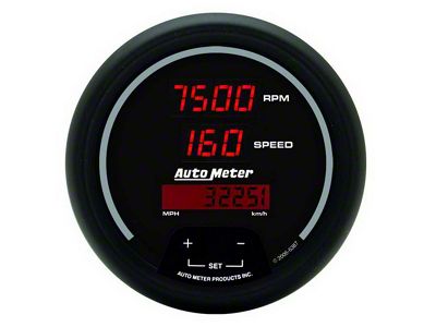 Autometer Sport-Comp Digital Tachometer/Speedometer Combo Gauge, 3-3/8