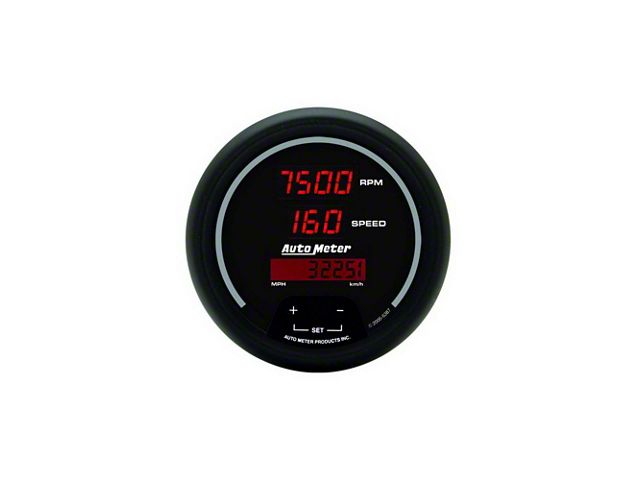 Autometer Sport-Comp Digital Tachometer/Speedometer Combo Gauge, 3-3/8