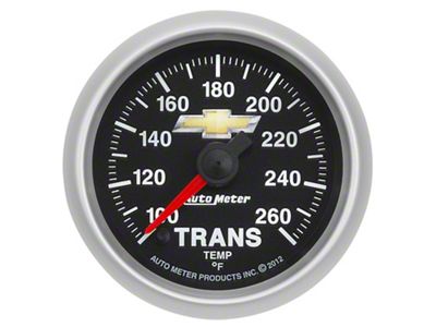 Autometer Trans Temp, 2 1/16, 100-260 Degree F, Digital Stepper Motor, Chevy Gold Bowtie