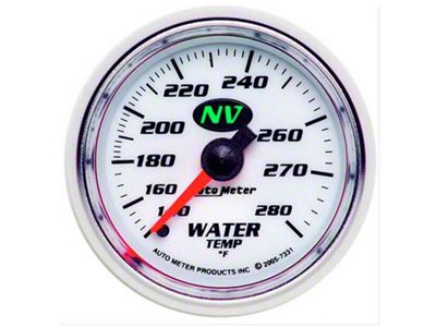 Auto Meter NV Series 2-1/16-Inch Water Temperature Gauge; 140-280 Fahrenheit; Mechanical