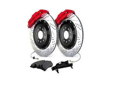 Baer Extreme+ Rear 5-Lug Big Brake Kit with 14-Inch Rotors; Red Calipers (60-87 C10, C15 w/ OE Large Pattern 10/12-Bolt C-Clip Housing Ends)