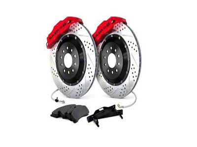 Baer Extreme+ Rear 6-Lug Big Brake Kit with 14-Inch Rotors; Red Calipers (60-87 C10, C15 w/ OE Large Pattern 10/12-Bolt C-Clip Housing Ends)