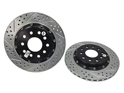 Baer EradiSpeed+ 2-Piece Performance Drilled and Slotted Rotors; Rear Pair (88-96 Corvette C4)