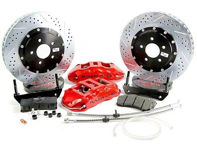 Baer Extreme+ Front Big Brake Kit with 14-Inch Rotors; Red Calipers (93-97 Firebird w/ 98-02 Spindles; 98-02 Firebird)