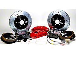 Baer Extreme+ Rear Big Brake Kit with 14-Inch Rotors; Black Calipers (70-74 Firebird w/ OE Small Pattern 10/12-Bolt C-Clip Housing Ends)