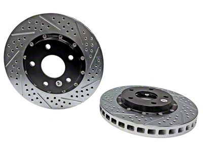 Baer EradiSpeed+ 2-Piece Performance Drilled and Slotted Rotors; Front Pair (98-02 Firebird)