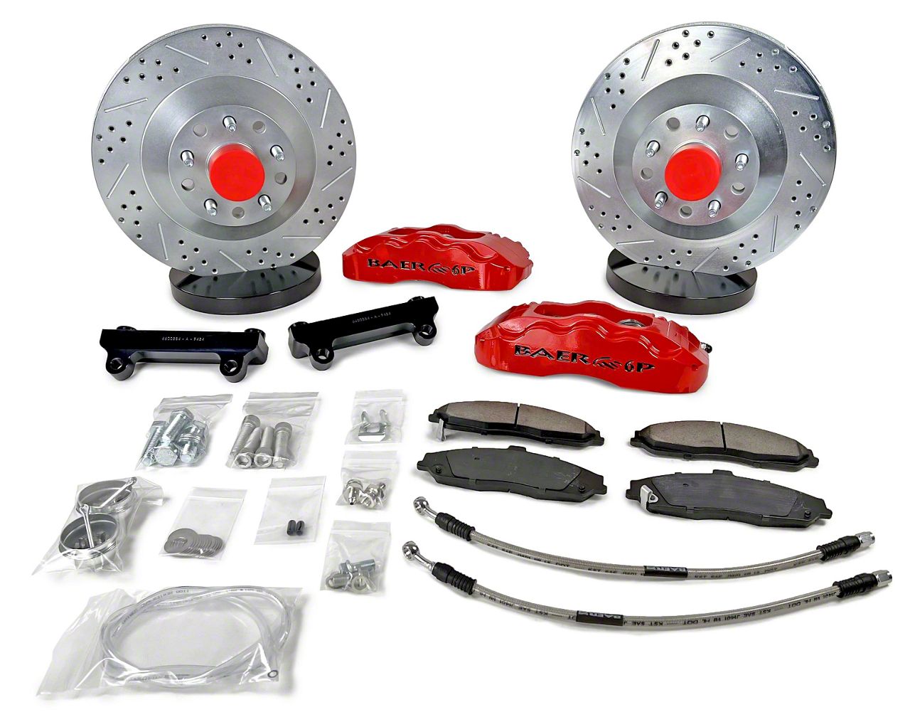 Baer Ecklers Pro Front Big Brake Kit with 13-Inch Rotors; Fire Red ...