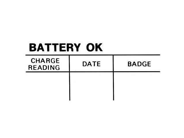 Battery Decal - Battery OK Test - Mercury