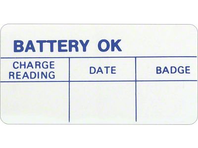 Battery Test Ok Decal