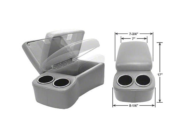 BD Drinkster Seat Console - 17 x 8-1/4 - Gray