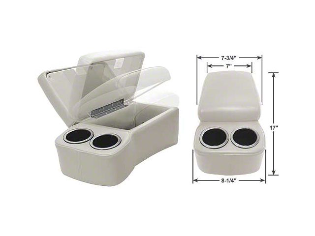 BD Drinkster Seat Console - 17 x 8-1/4 - White