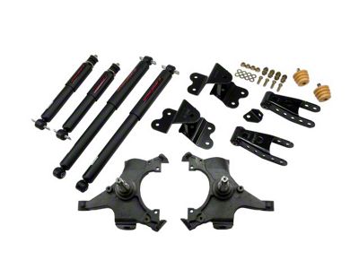 Belltech Lowering Kit with Nitro Drop II Shocks; 2-Inch Front / 4-Inch Rear (92-98 C1500 Regular Cab, Excluding 454 SS)