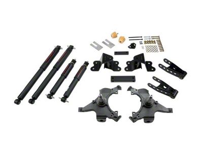 Belltech Lowering Kit with Nitro Drop II Shocks; 2-Inch Front / 4-Inch Rear (88-98 C1500 Extended Cab)