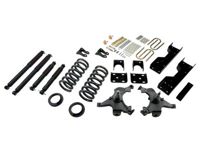 Belltech Lowering Kit with Nitro Drop II Shocks; 2-Inch Front / 4-Inch Rear (88-98 C1500 Extended Cab)