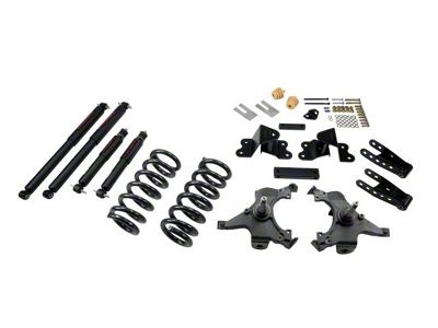 Belltech Lowering Kit with Nitro Drop II Shocks; 3-Inch Front / 4-Inch Rear (88-98 C1500 Extended Cab)