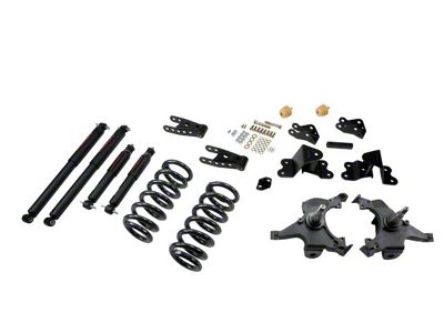 Belltech Lowering Kit with Nitro Drop II Shocks; 3-Inch Front / 4-Inch Rear (90-94 C1500 454 SS; 88-98 C2500 w/ 6-Lug)