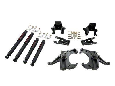 Belltech Lowering Kit with Nitro Drop II Shocks; 3-Inch Front / 4-Inch Rear (73-87 C10, C15 w/ 1.25-Inch Thick Front Rotors)