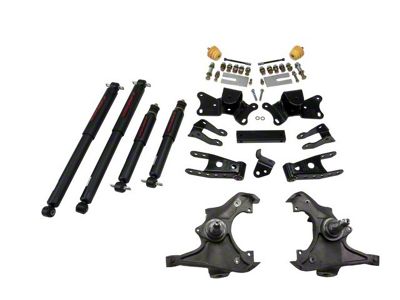 Belltech Lowering Kit with Nitro Drop II Shocks; 3-Inch Front / 4-Inch Rear (1988 C3500 Extended Cab DRW)