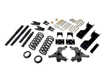 Belltech Lowering Kit with Nitro Drop II Shocks; 4 or 5-Inch Front / 6-Inch Rear (88-98 C1500 Extended Cab)