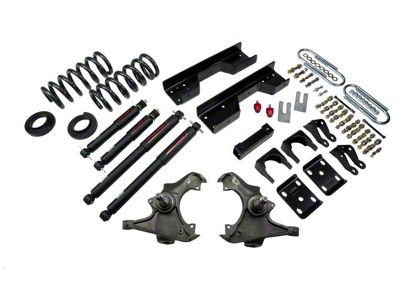 Belltech Lowering Kit with Nitro Drop II Shocks; 4 or 5-Inch Front / 8-Inch Rear (1988 C3500 Extended Cab DRW)