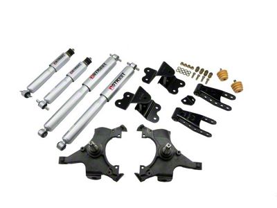 Belltech Lowering Kit with Street Performance Shocks; 2-Inch Front / 4-Inch Rear (92-98 C1500 Regular Cab, Excluding 454 SS)