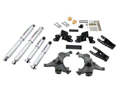 Belltech Lowering Kit with Street Performance Shocks; 2-Inch Front / 4-Inch Rear (88-98 C1500 Extended Cab)